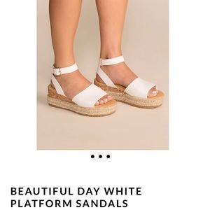 Beautiful white platform sandals